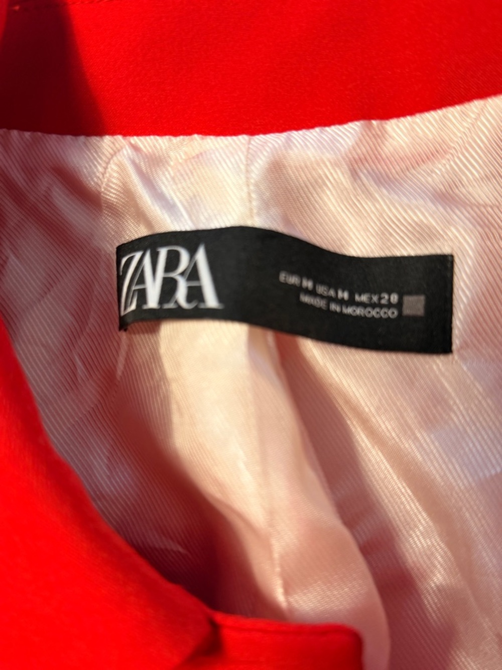 Zara Red Cropped Jacket with Flap Pockets - Picture 5 of 6
